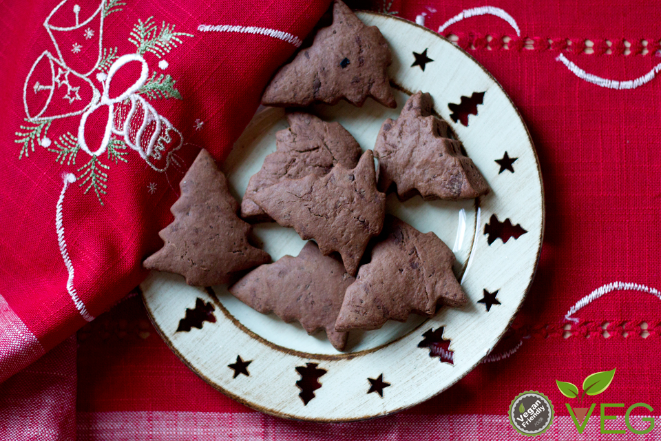 Dolci Di Natale Cioccolato.Ricetta Dei Biscotti Al Cioccolato Vegan Di Natale Le Ricette Di Lacucinavegetariana It